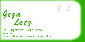 geza letz business card